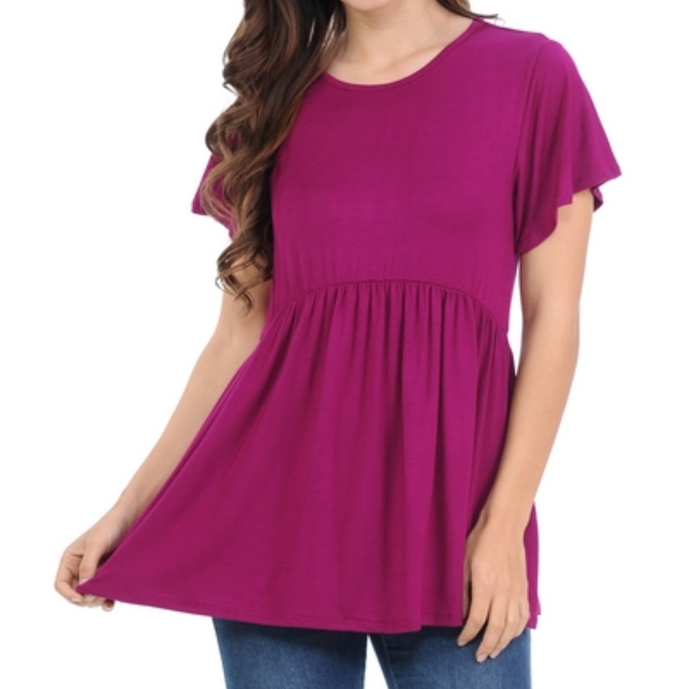 Flutter Sleeve Empire Waist Top